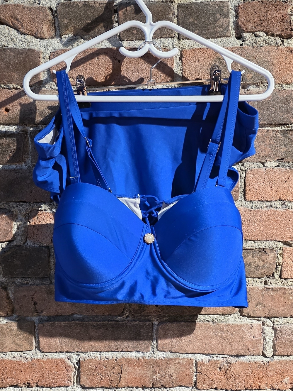 Blue Ruffle-Back Longline Bra Top - Women Intimates - Picture 1 of 4